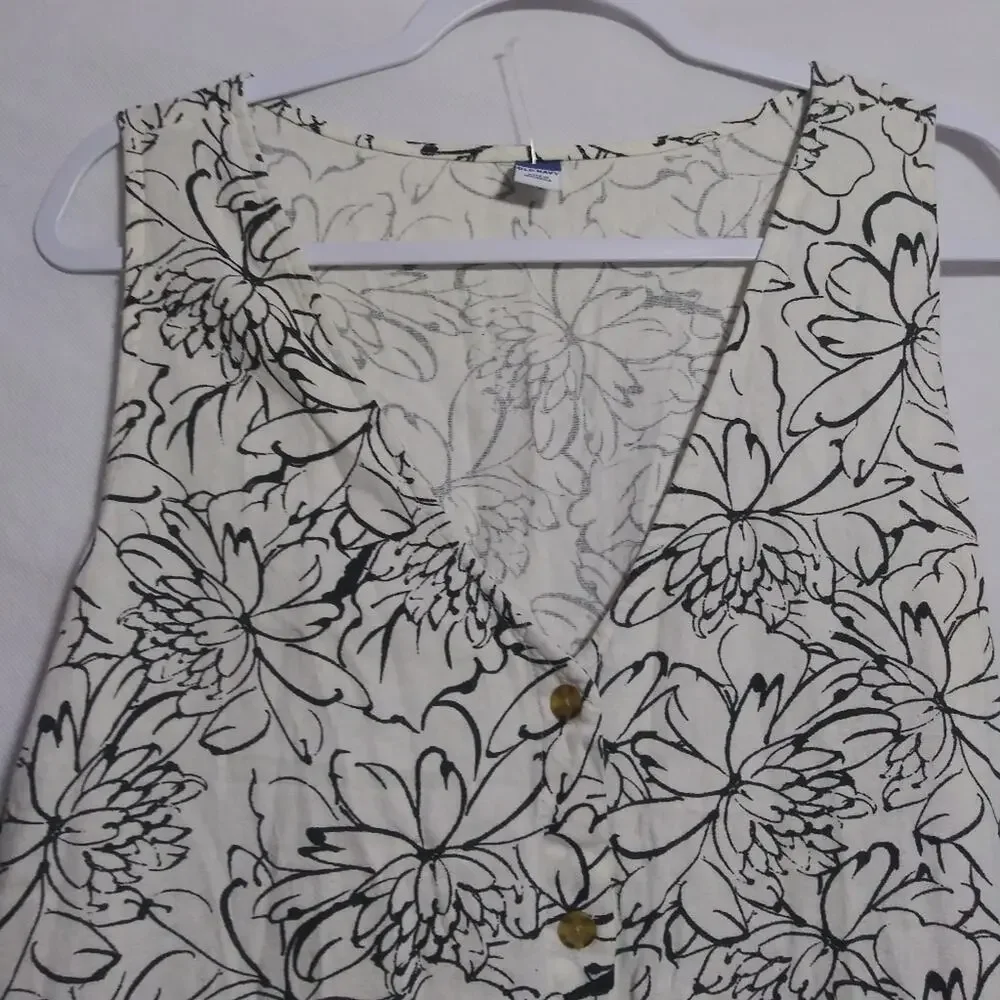 Old Navy Sleeveless Button-Front Linen-Blend Midi Shift Dress Size XXL - Picture 4 of 12